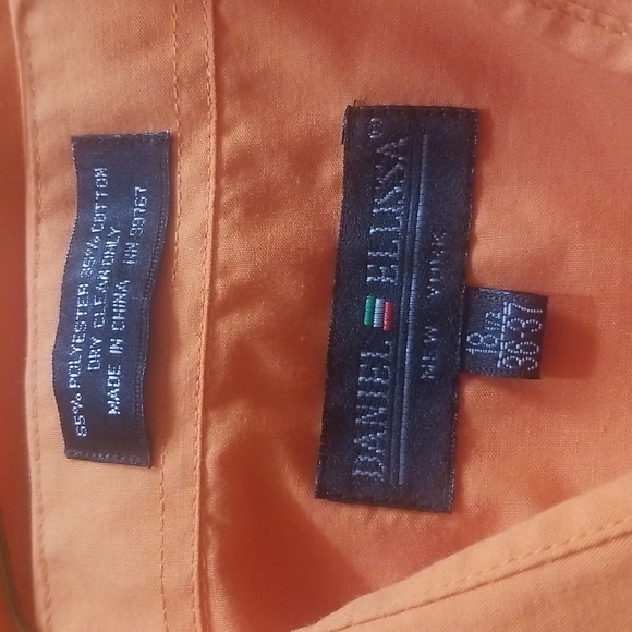 Daniel Ellissa Men's Dress Shirt, Size 18 1/2 (36-37)  - Color Orange - Picture 5 of 6